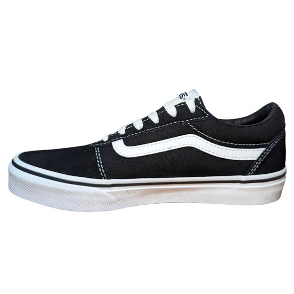Vans NIB Youth 4 Black & White Ward Low Top Suede Lace Up Sneakers - Picture 2 of 10